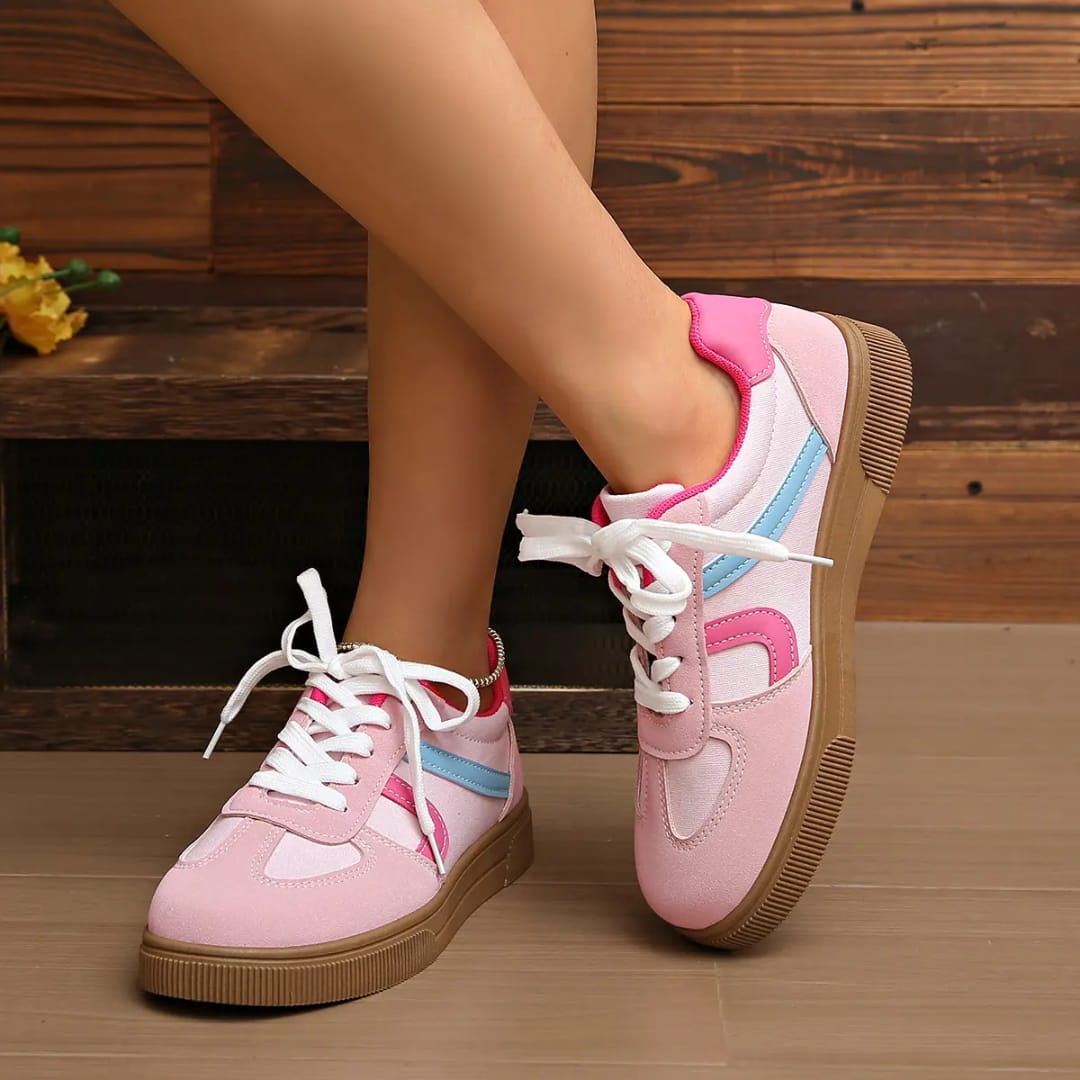 Soft Sole Casual Sports Board Shoes Lace up Lightweight and Casual Running Anti Slip Comfortable Women's Shoes