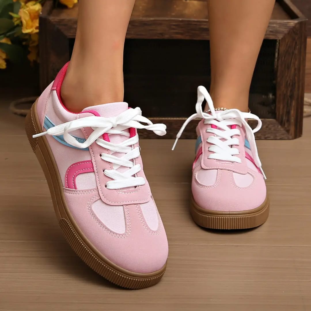 Soft Sole Casual Sports Board Shoes Lace up Lightweight and Casual Running Anti Slip Comfortable Women's Shoes