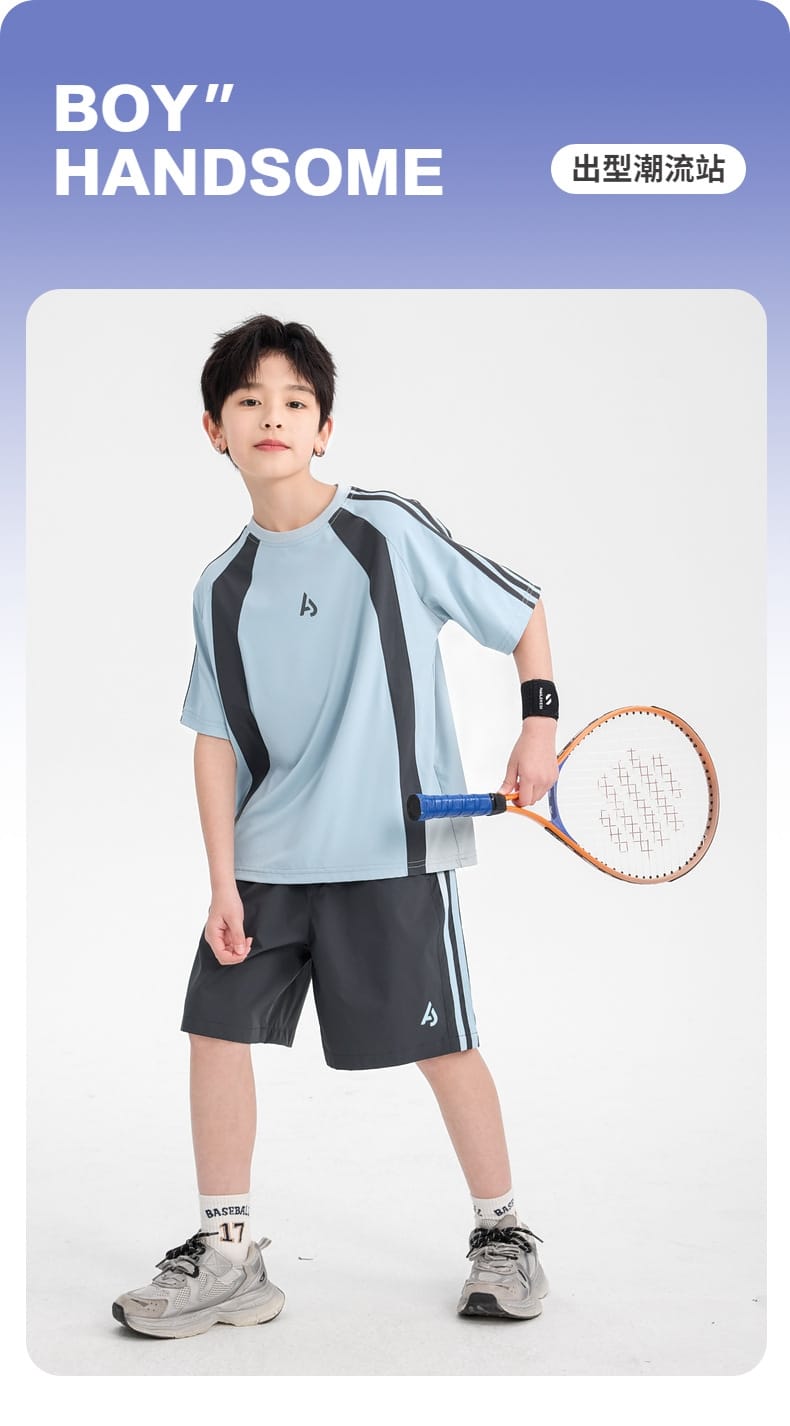Boys Clothes Sets Summer Kids Sport Short Sleeve T-shirt + Shorts 2 Pieces Suit Teenage Child Outfits For 5 6 8 10 12 14 Years