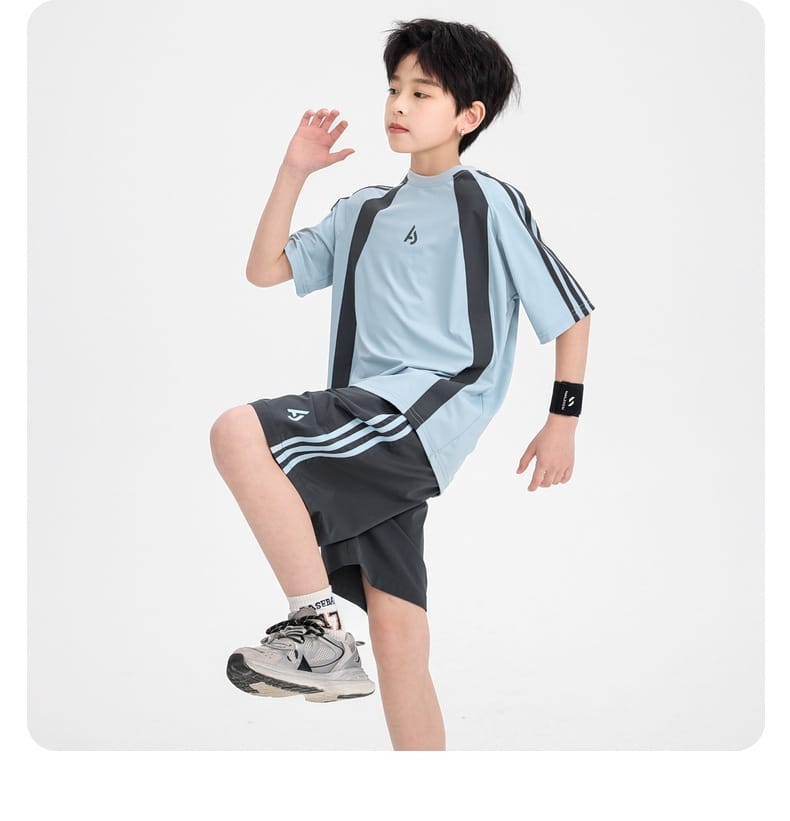Boys Clothes Sets Summer Kids Sport Short Sleeve T-shirt + Shorts 2 Pieces Suit Teenage Child Outfits For 5 6 8 10 12 14 Years