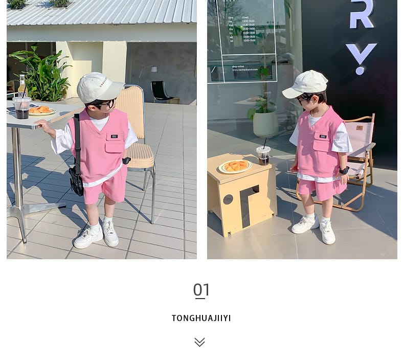 Summer Baby and Boys Cotton Contrast Patchwork t-Shirt Tops+Shorts Pant Sets School Kids Tracksuit Child 2PCS Outfit 1-10 Years