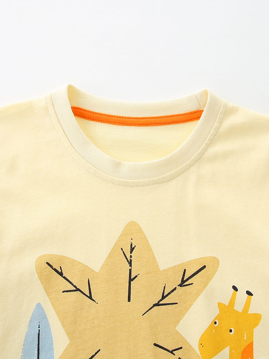 Little maven Baby Boys 2026 New Tracksuit Summer Cotton Children's Clothing Sets Cartoon Animals Tops+Pants Kids Clothes