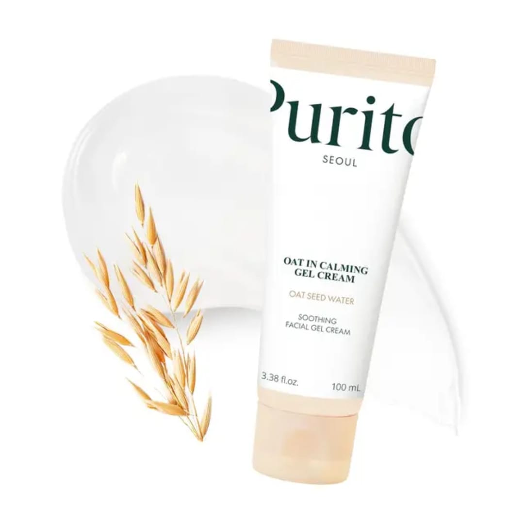 PURITO Oat Calming Gel Cream 100ml All Skin Types Vegan Moisturizer Anti-Aging Soothing Solution Lightweight Non-Comedogenic