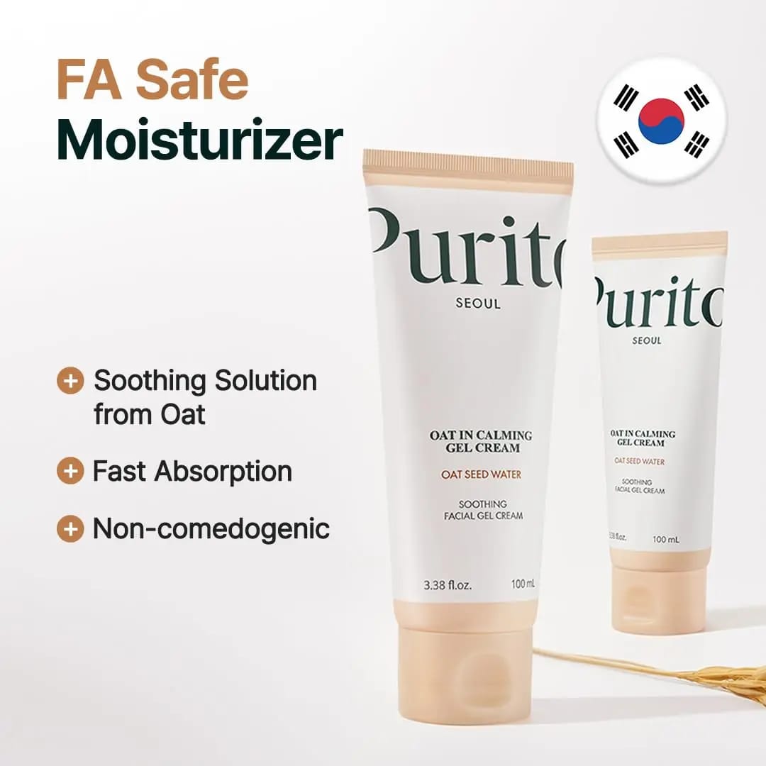 PURITO Oat Calming Gel Cream 100ml All Skin Types Vegan Moisturizer Anti-Aging Soothing Solution Lightweight Non-Comedogenic