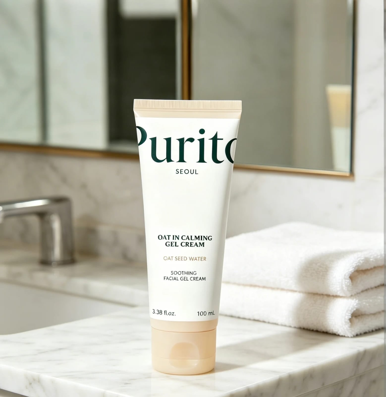 PURITO Oat Calming Gel Cream 100ml All Skin Types Vegan Moisturizer Anti-Aging Soothing Solution Lightweight Non-Comedogenic