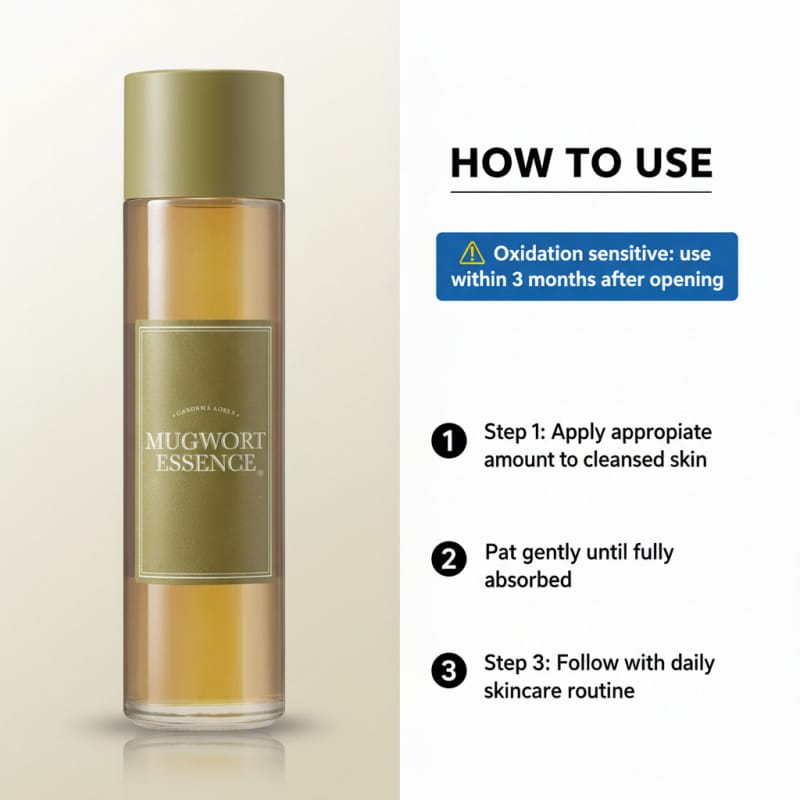 Mugwort Essence Vegan Extract Soothing Toner for Sensitive Irritated Skin Redness Relief Refreshing T-zone