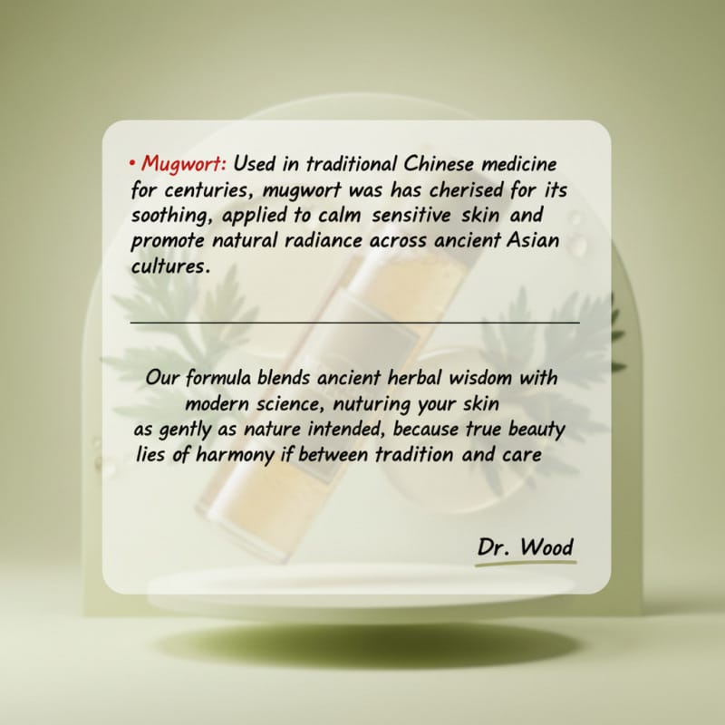 Mugwort Essence Vegan Extract Soothing Toner for Sensitive Irritated Skin Redness Relief Refreshing T-zone