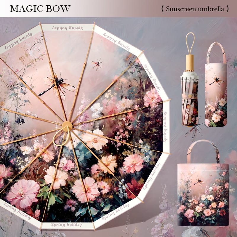 Double-layer Double-flower Black Rubber Sunscreen Rain Dual-Purpose Folding Umbrella