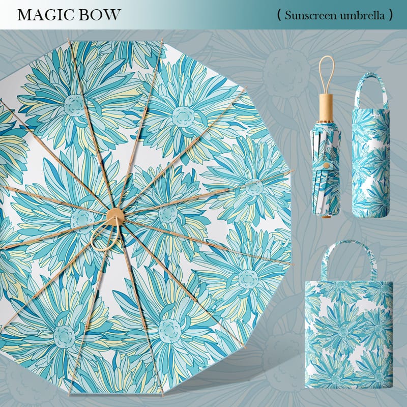 Double-layer Double-flower Black Rubber Sunscreen Rain Dual-Purpose Folding Umbrella