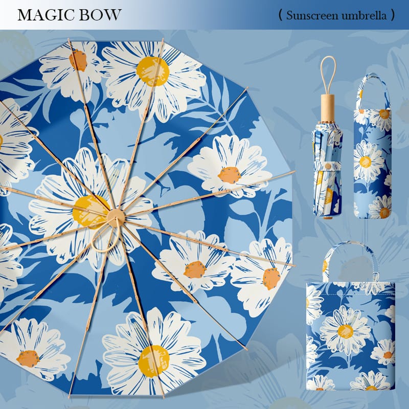 Double-layer Double-flower Black Rubber Sunscreen Rain Dual-Purpose Folding Umbrella