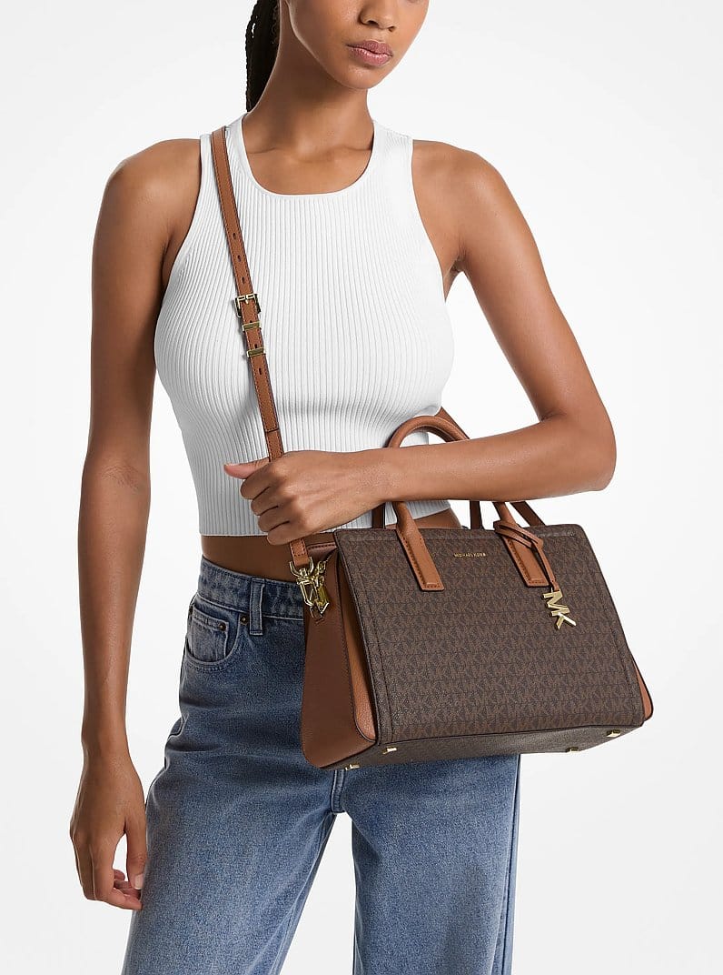 MK 1:1 Laila Leather Petite Crossbody Satchel