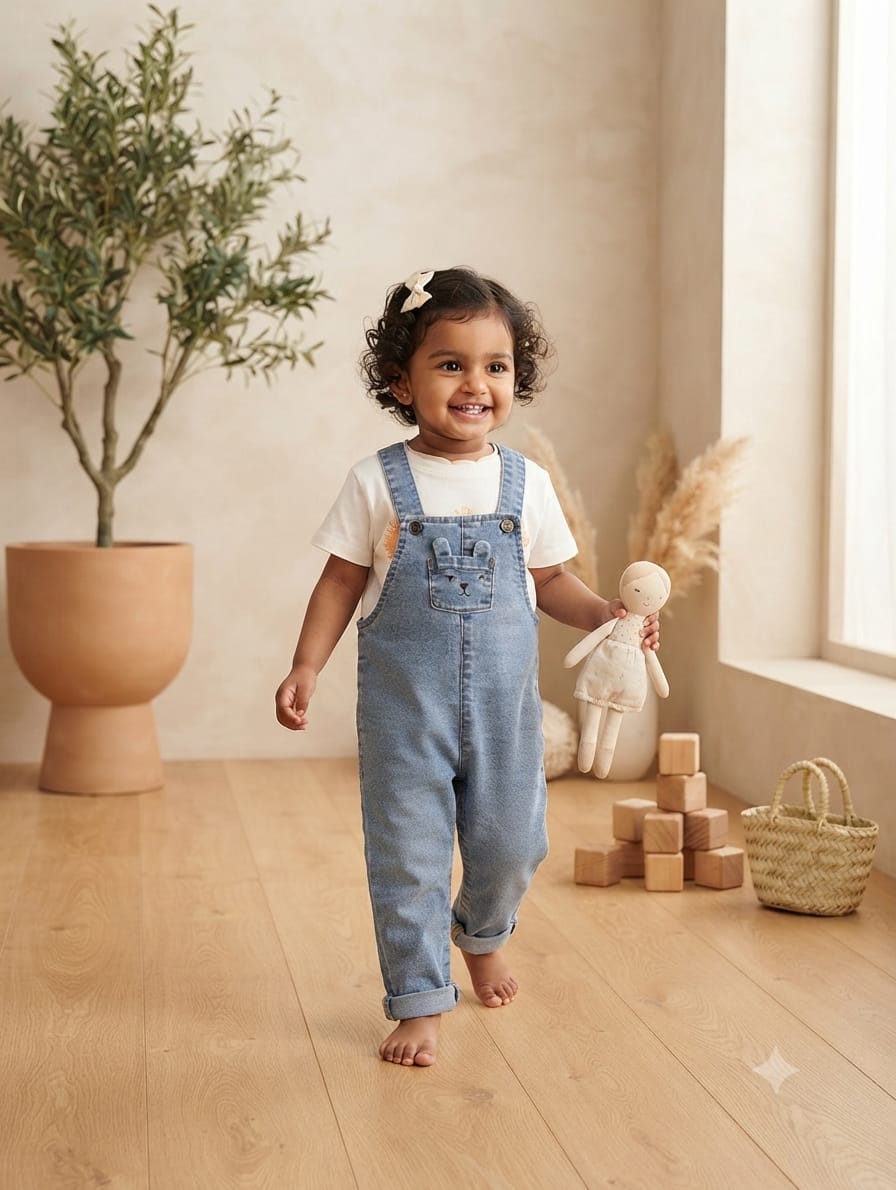 Denim Romper for Baby Boys & Girls