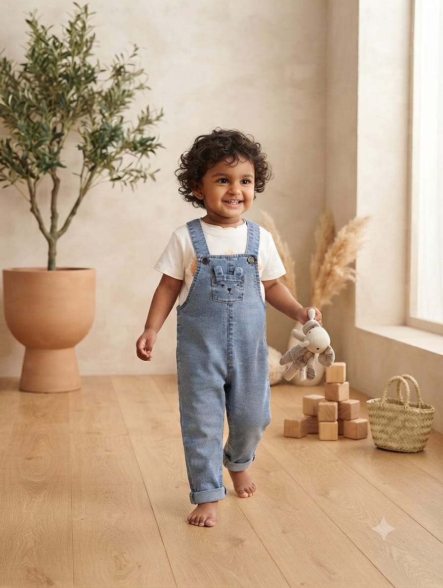 Denim Romper for Baby Boys & Girls