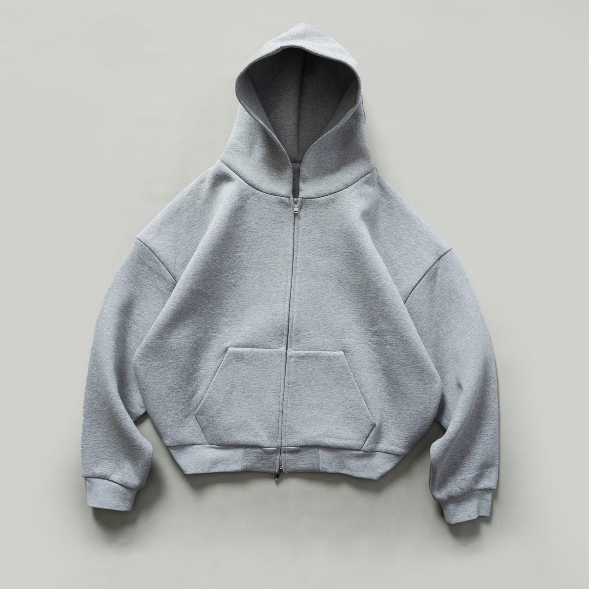 Export Pure Cotton Jacket Gray Hooded Sweatshirt Men's Spring and Autum Casual American Trendy Brand Couple Cardigan