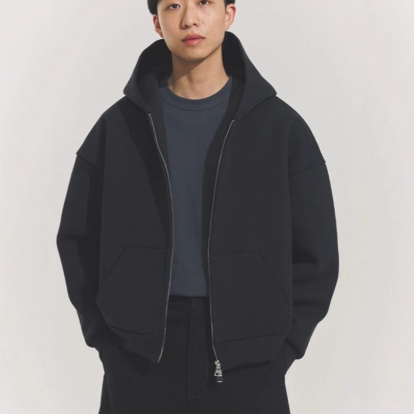 Export Pure Cotton Jacket Gray Hooded Sweatshirt Men's Spring and Autum Casual American Trendy Brand Couple Cardigan