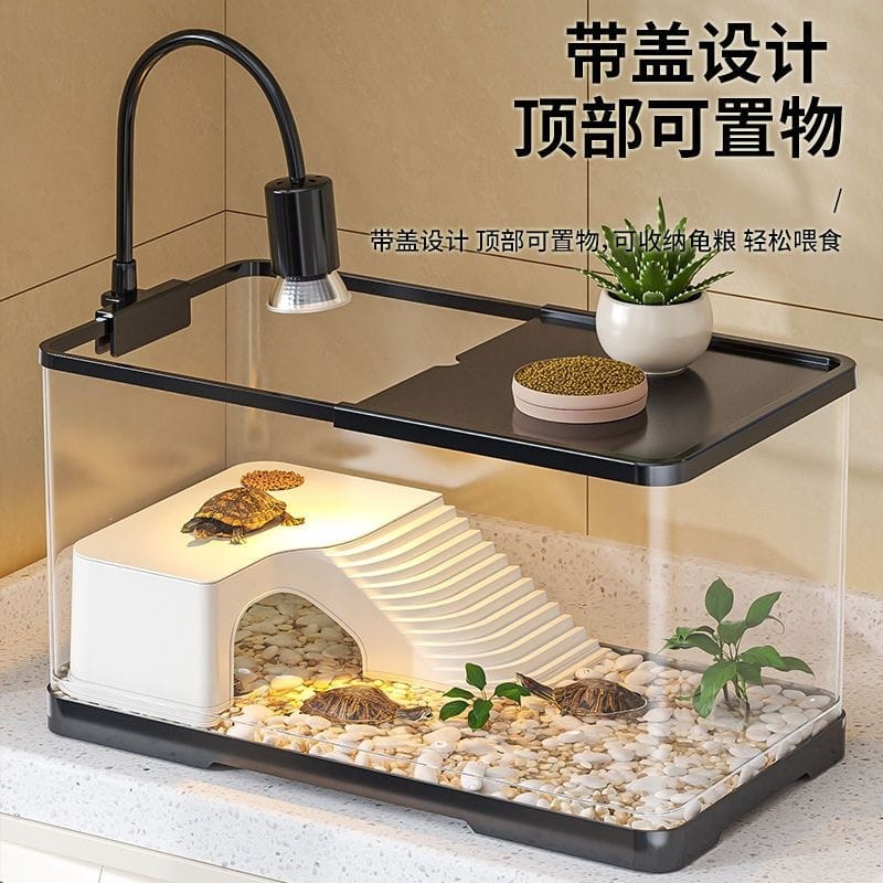 Large Aquarium Kit LED Fish Tank Kit With Decoration Accessories Dust-proof Underwater Landscape Decoration for Desktop