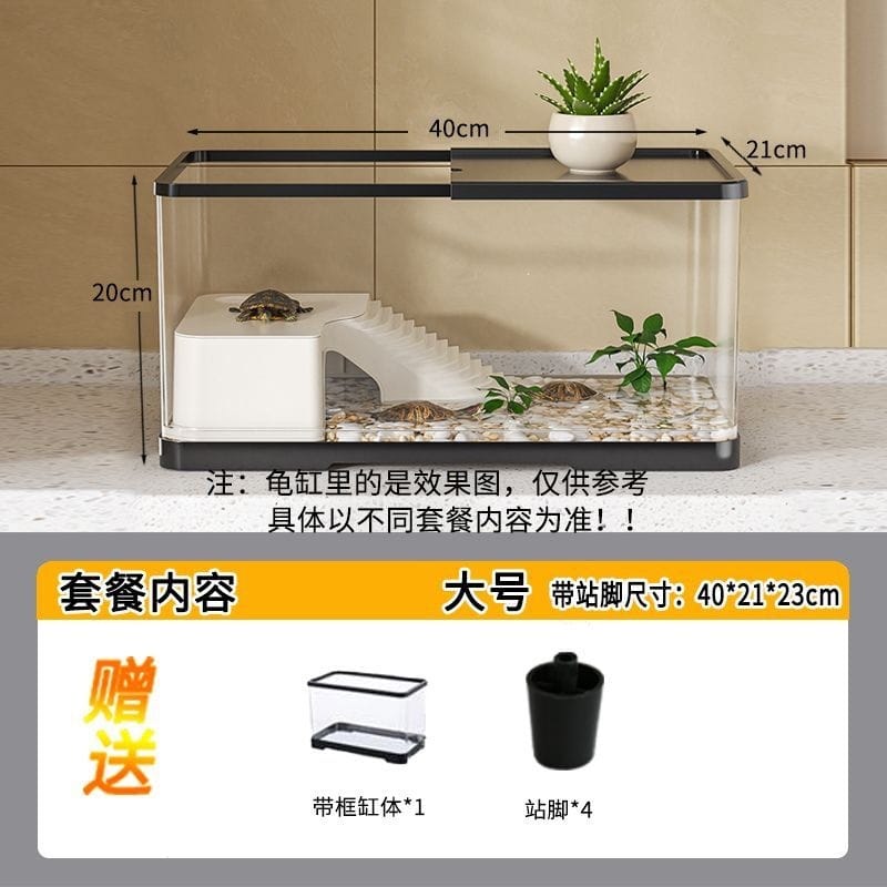 Large Aquarium Kit LED Fish Tank Kit With Decoration Accessories Dust-proof Underwater Landscape Decoration for Desktop