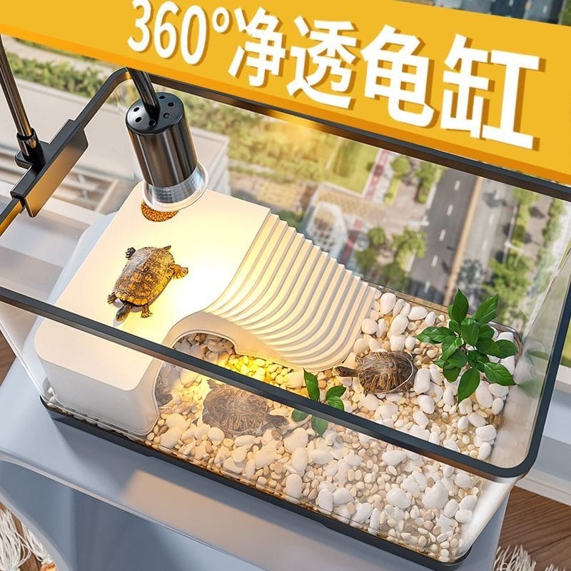 Large Aquarium Kit LED Fish Tank Kit With Decoration Accessories Dust-proof Underwater Landscape Decoration for Desktop