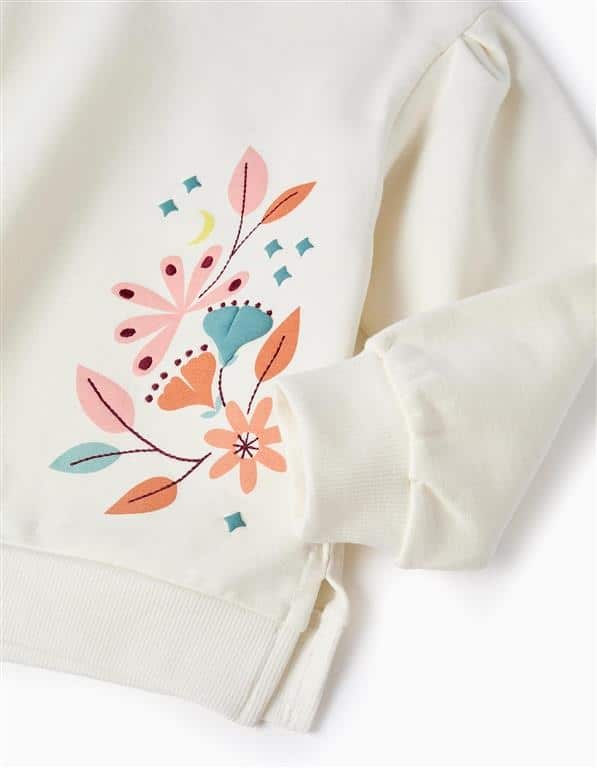 White Zippy patterned sweatshirt