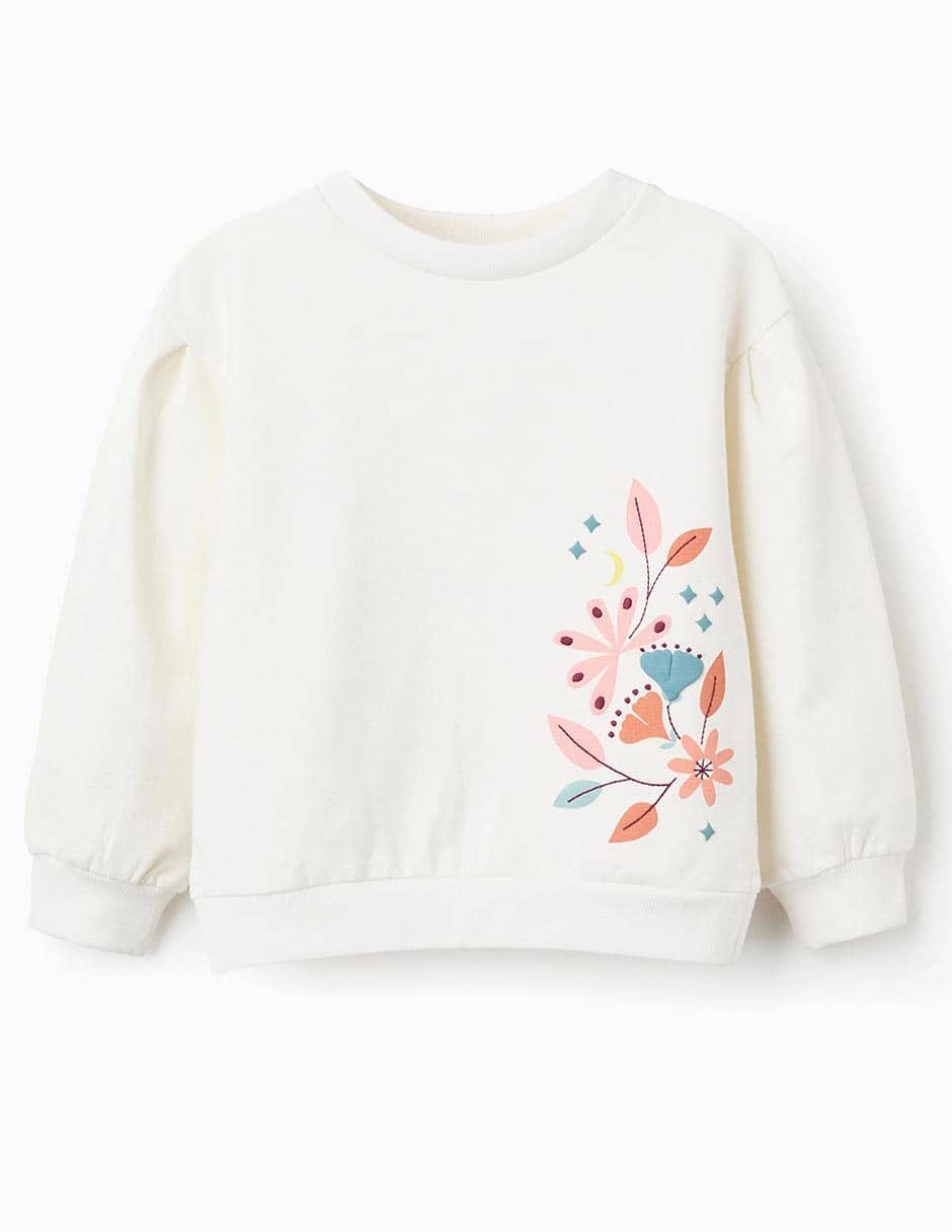 White Zippy patterned sweatshirt