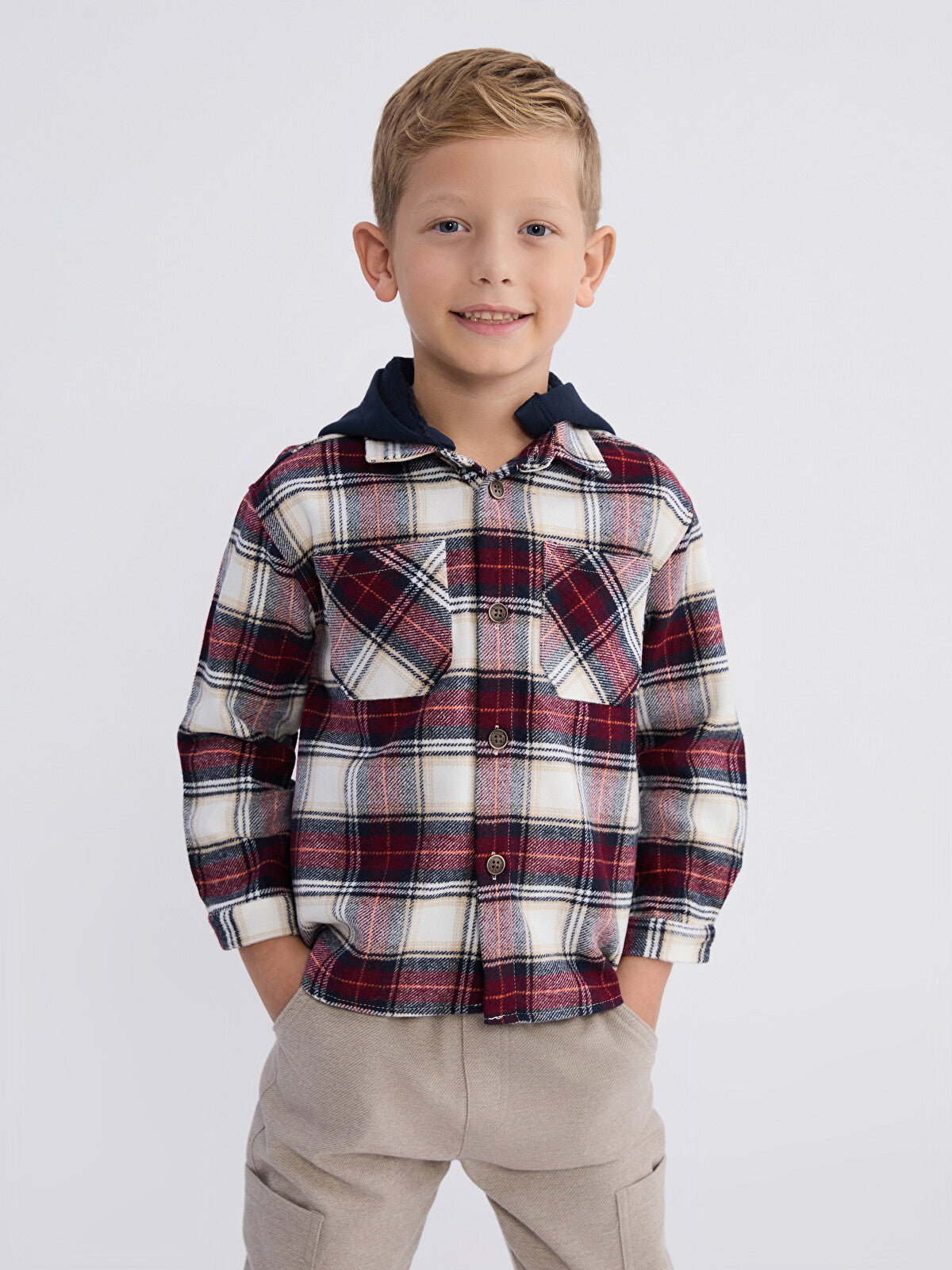 LCW Kids Hooded Plaid Boys' Shirt