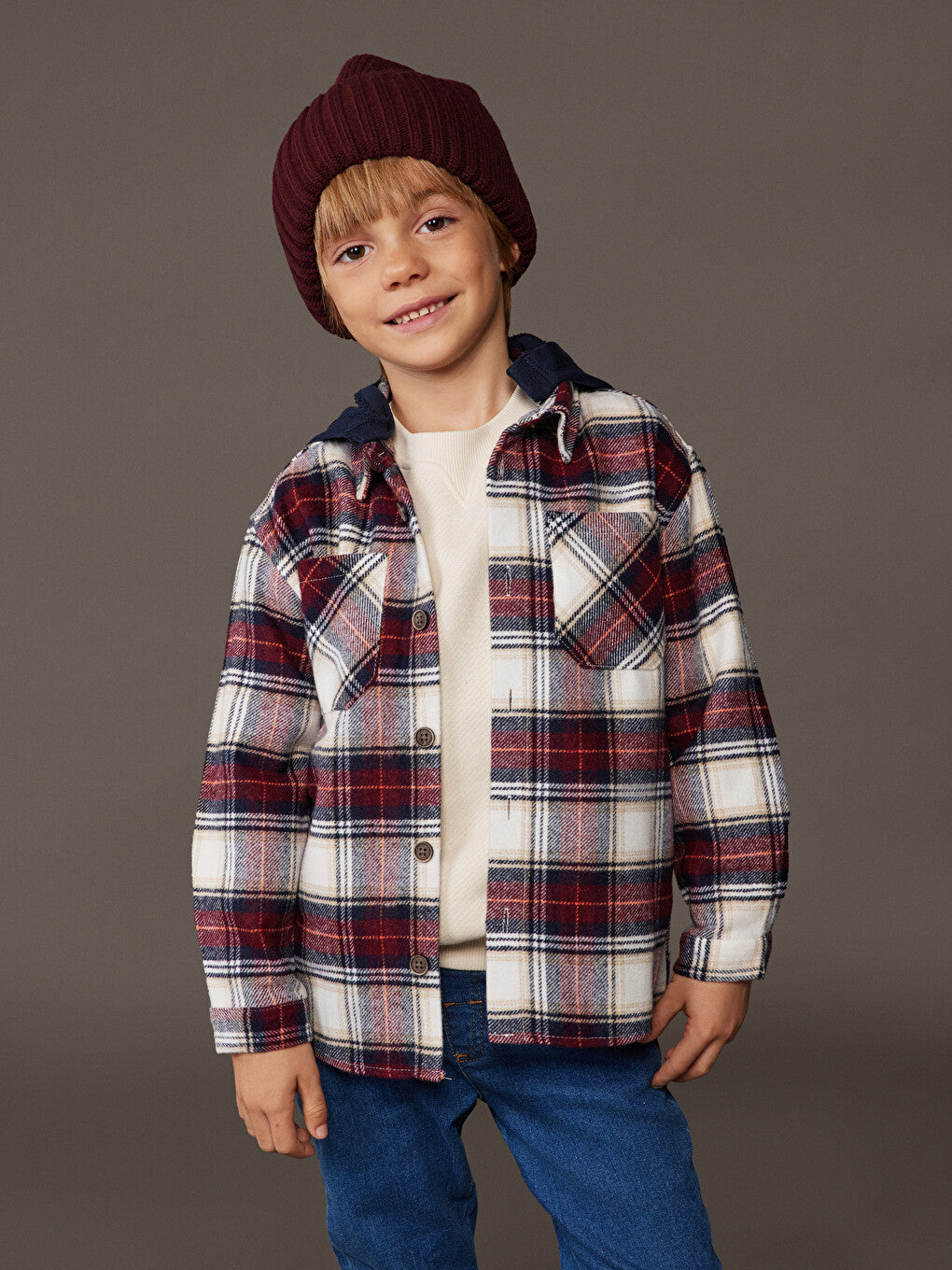 LCW Kids Hooded Plaid Boys' Shirt
