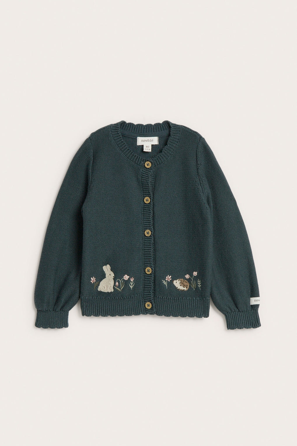 Baby dark green knitted cardigan (0-9 Month)Available