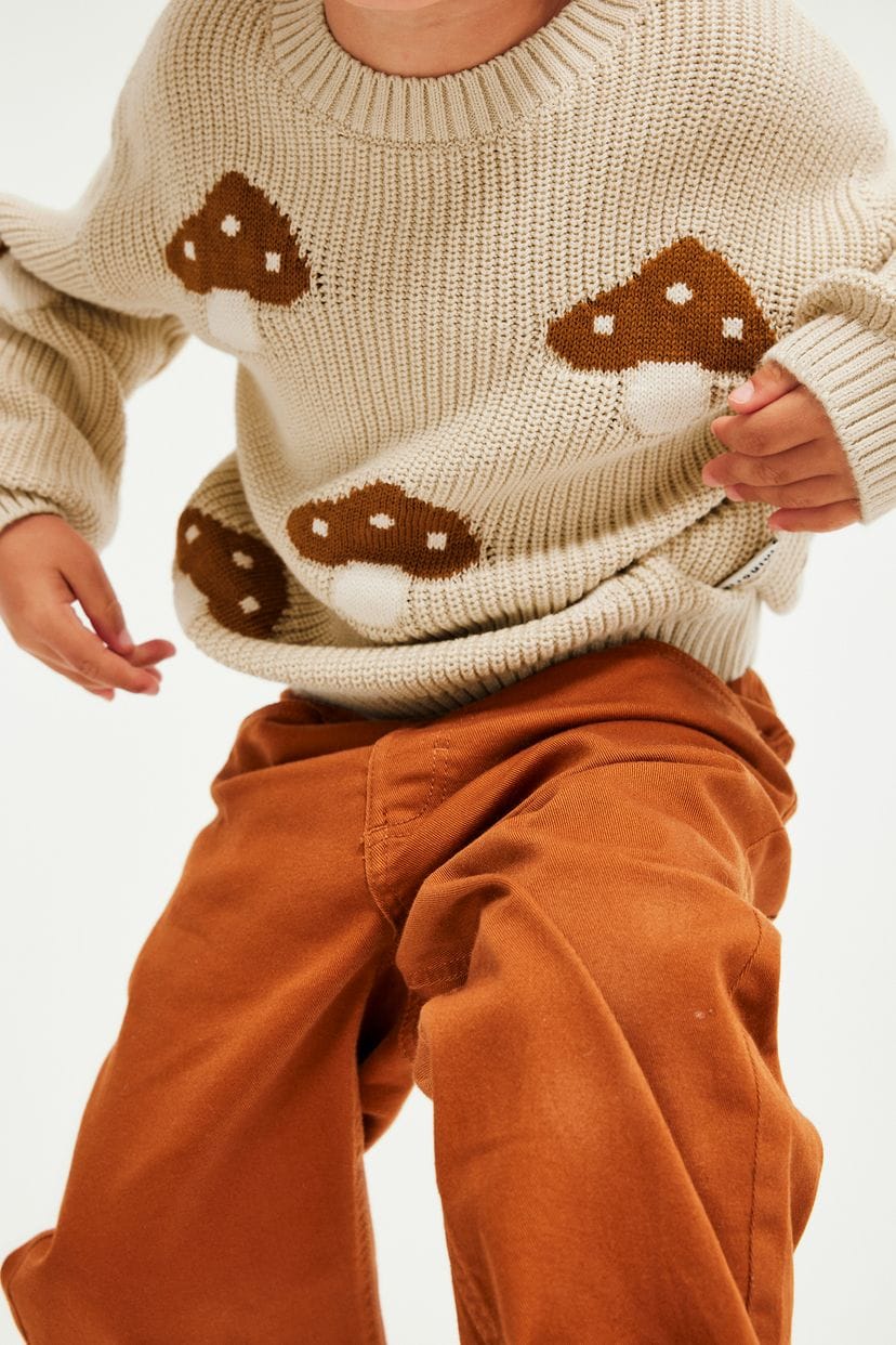 Knitted sweater with a mushroom pattern (4-6 Years)Available