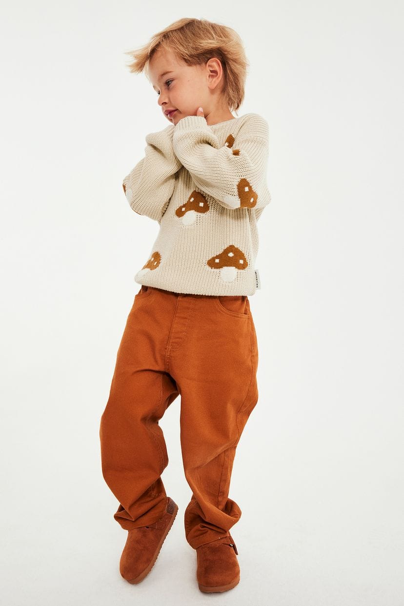 Knitted sweater with a mushroom pattern (4-6 Years)Available