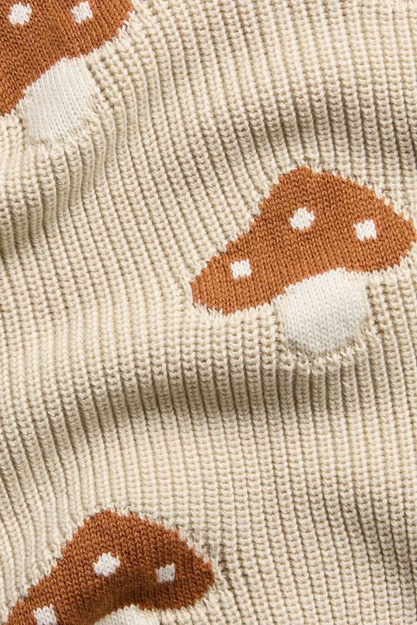Knitted sweater with a mushroom pattern (4-6 Years)Available
