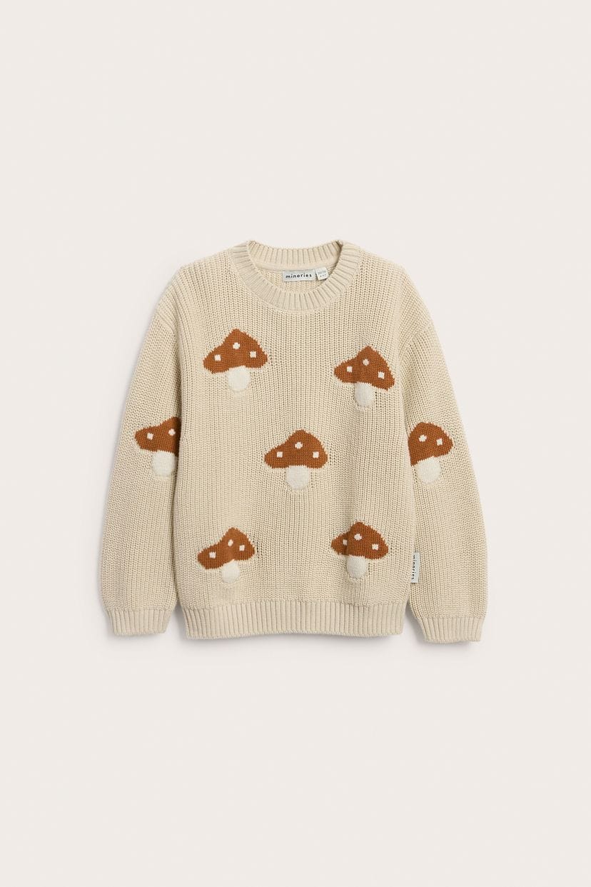 Knitted sweater with a mushroom pattern (4-6 Years)Available