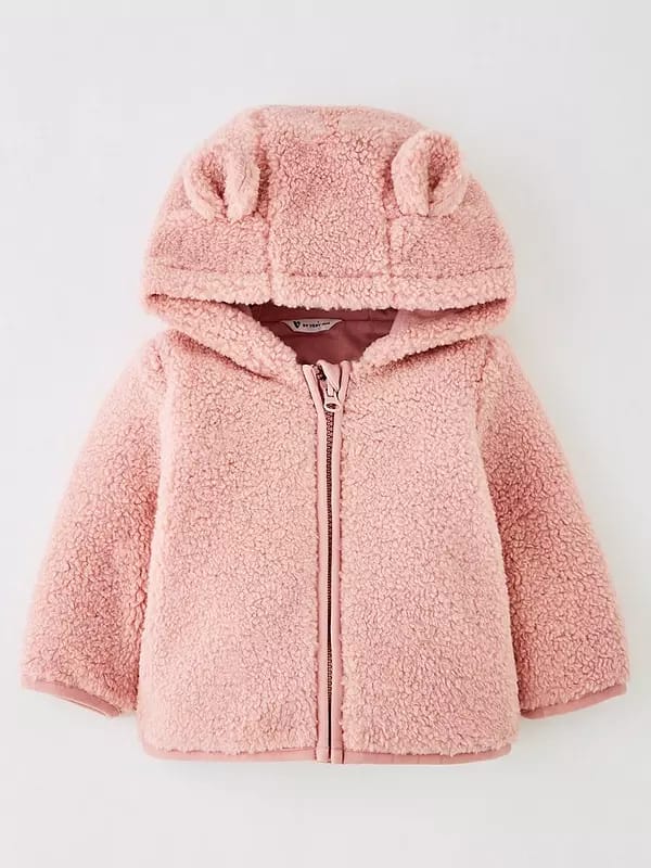 Baby Girl Borg Jacket (Newborn - 4-8 months) - Pink Available