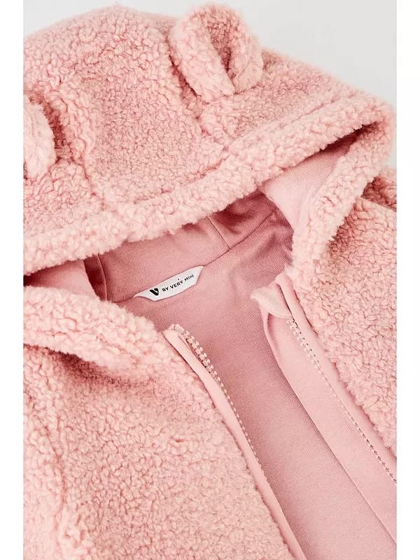 Baby Girl Borg Jacket (Newborn - 4-8 months) - Pink Available