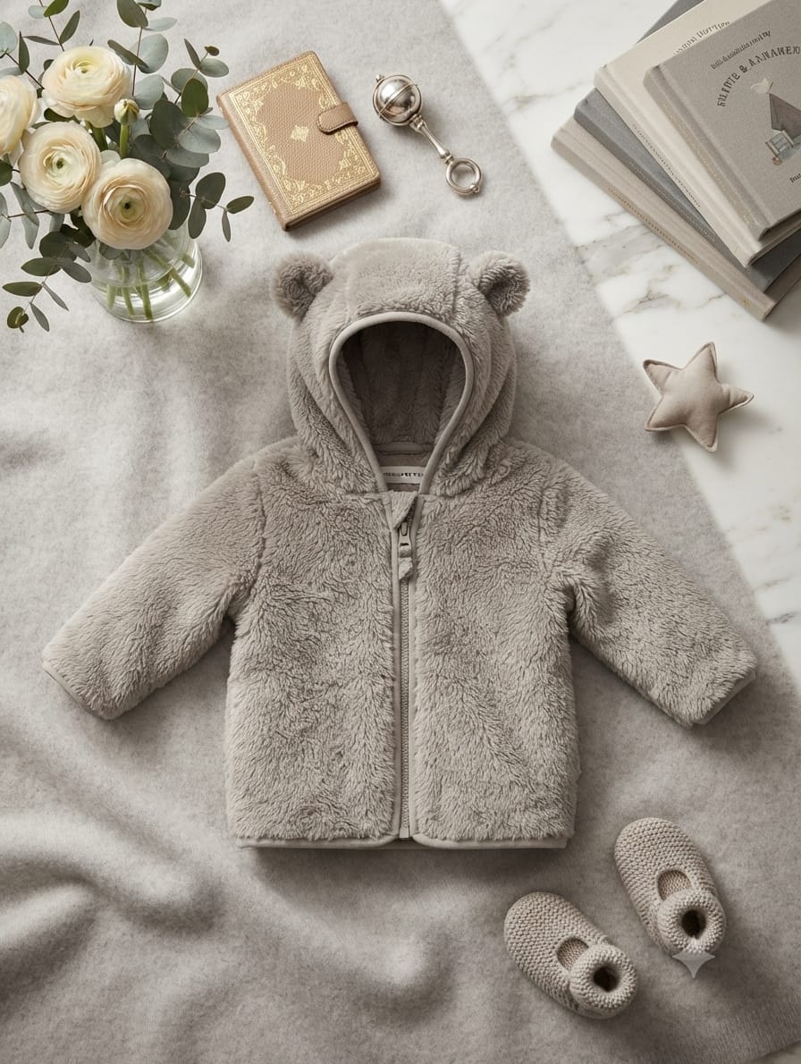 Baby Girl Borg Jacket (Newborn - 4-8 months) - Available