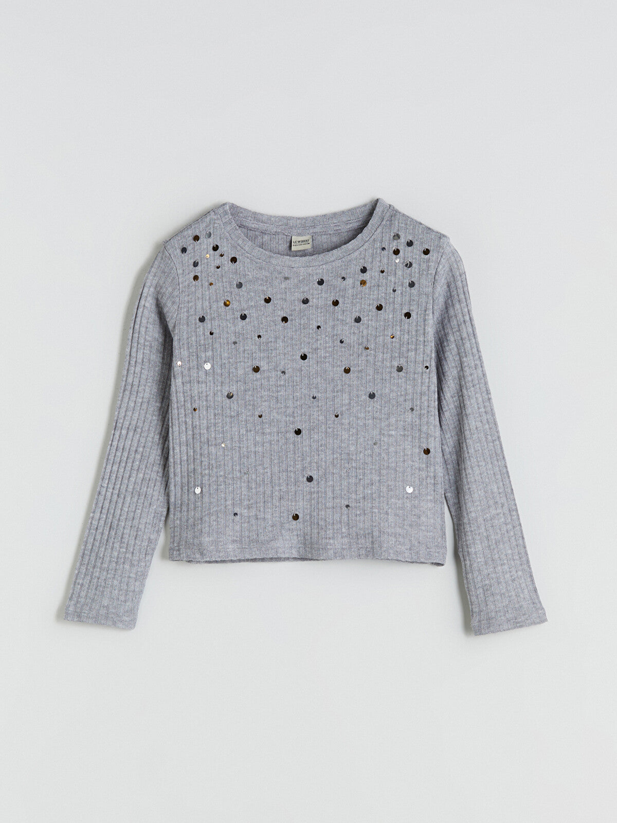 LCW Kids Crew Neck Sequined Girls' T-shirt (9-11Years)Available