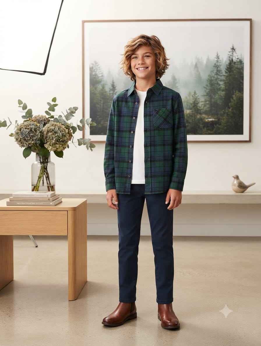 Checked Boysshirt (10/11/12 Years)Available In Stock