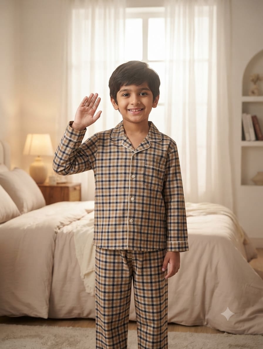2pcs Vintage Plaid Woven Cardigan & Pants Set, Casual & Comfortable Loungewear (7/8/9 Years)Available