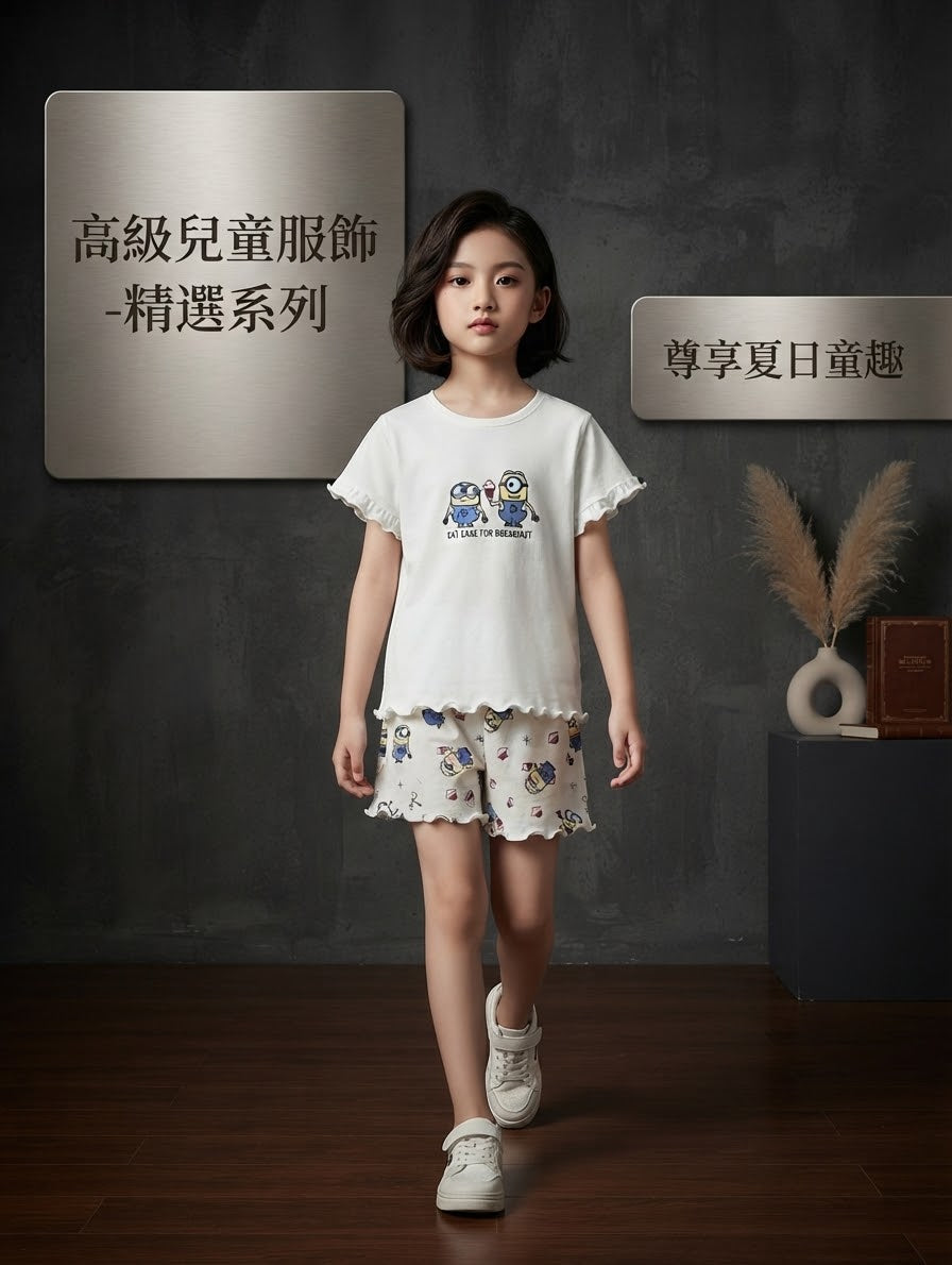 China Imported Girls 2-Piece Summer Set White (7/8 Years)Available in stock