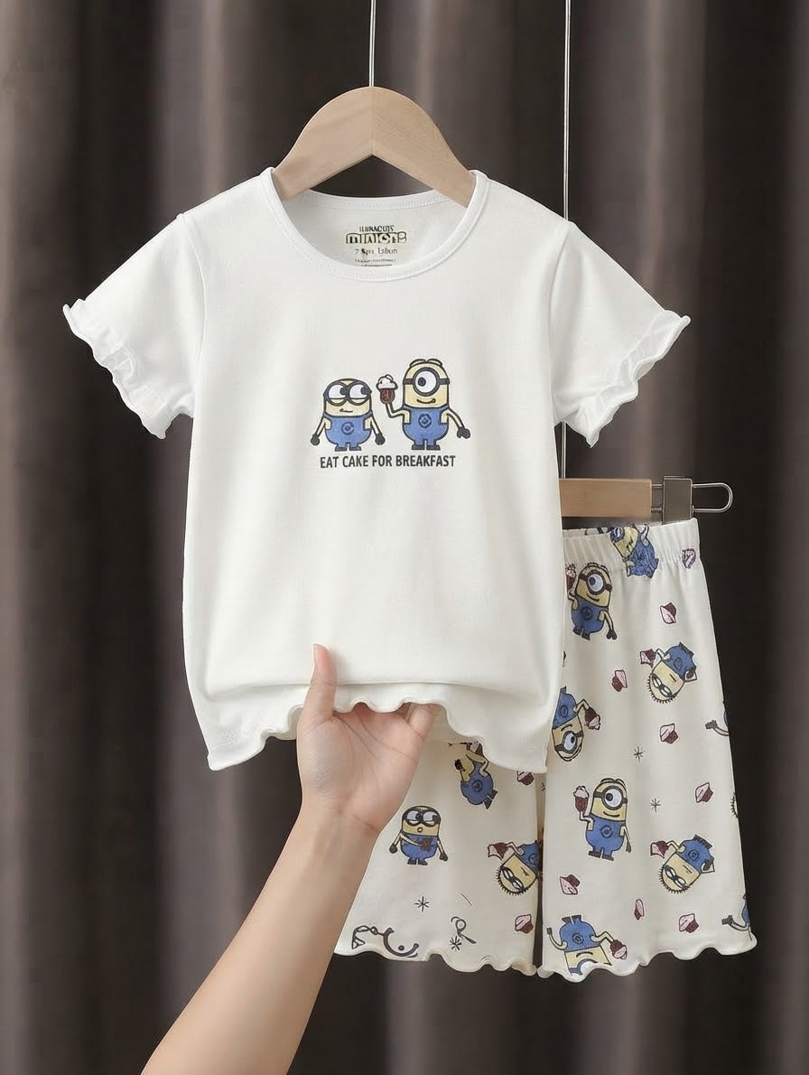China Imported Girls 2-Piece Summer Set White (7/8 Years)Available in stock