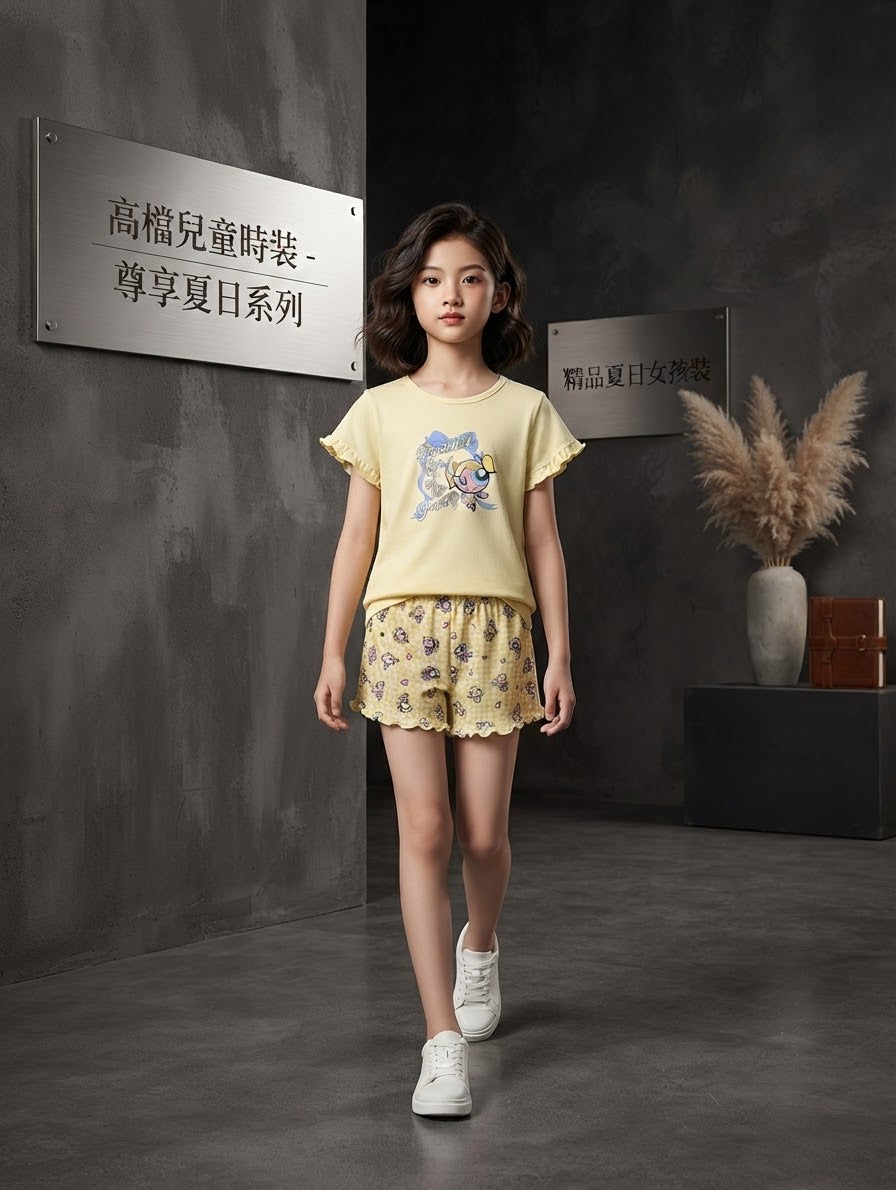 China Imported Girls 2-Piece Summer Set Yellow (10/11/12Years)Available in stock