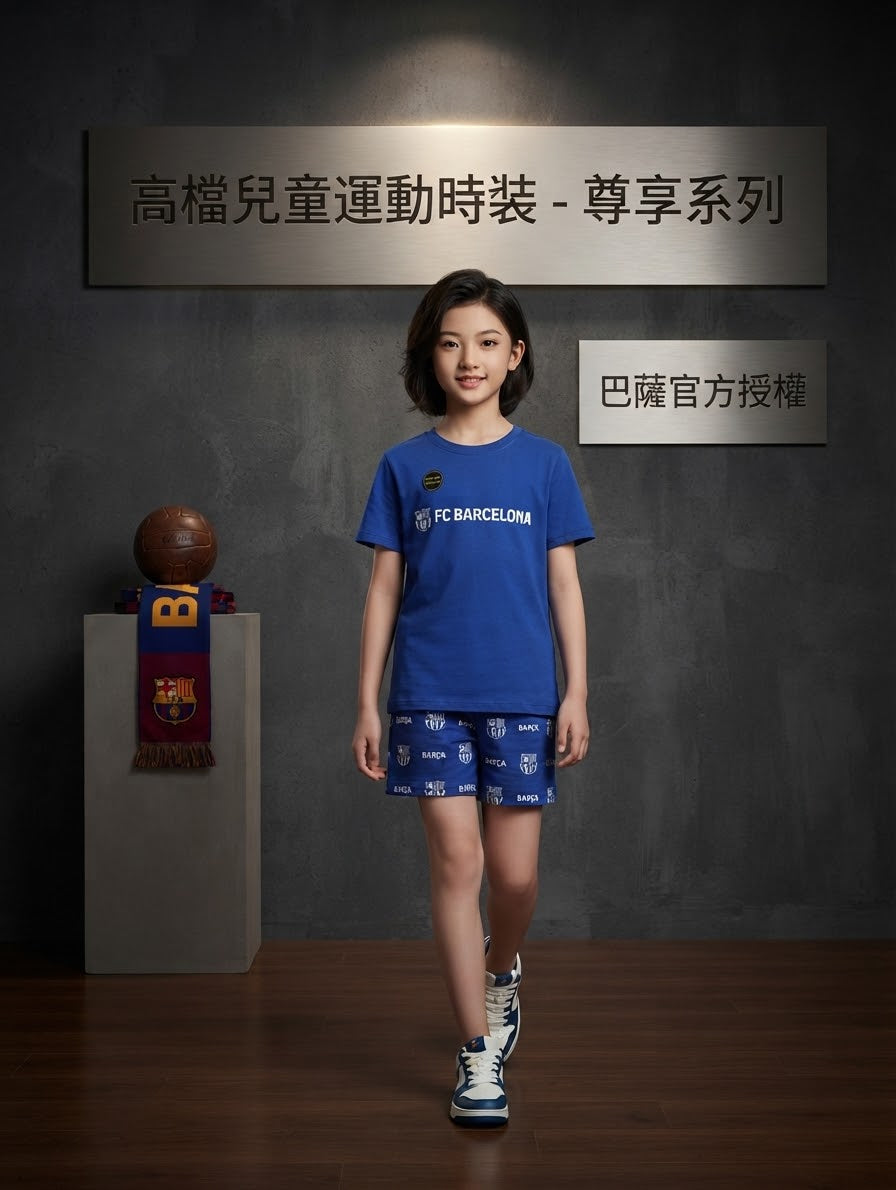 China Imported  FC Barcelona Printedb 2-piece Summer Set  (7/8/13/14Years)Available in stock