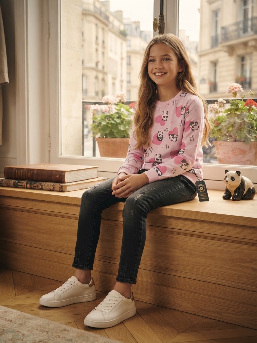 LCW Kids Crew Neck Ribbon Printed Girls' Sweatshirt 11/12 years available