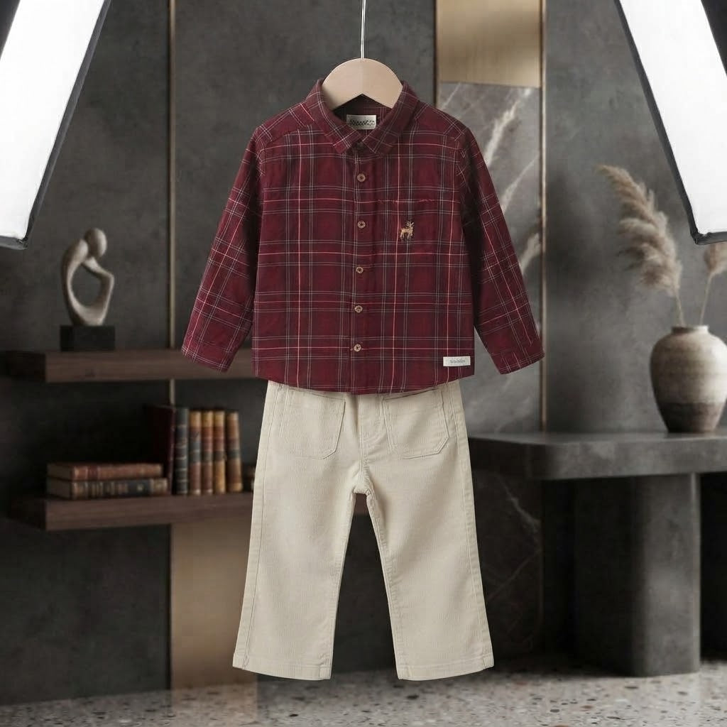 Checked Kappahl shirt & pant set 2 pcs (3-4 Years)Available In Stock