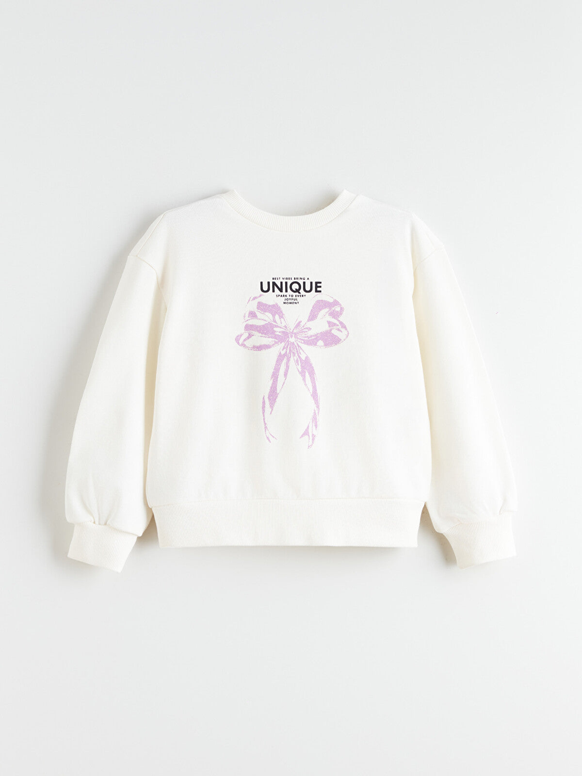 LCW Kids Crew Neck Ribbon Printed Girls' Sweatshirt 9/10 years
