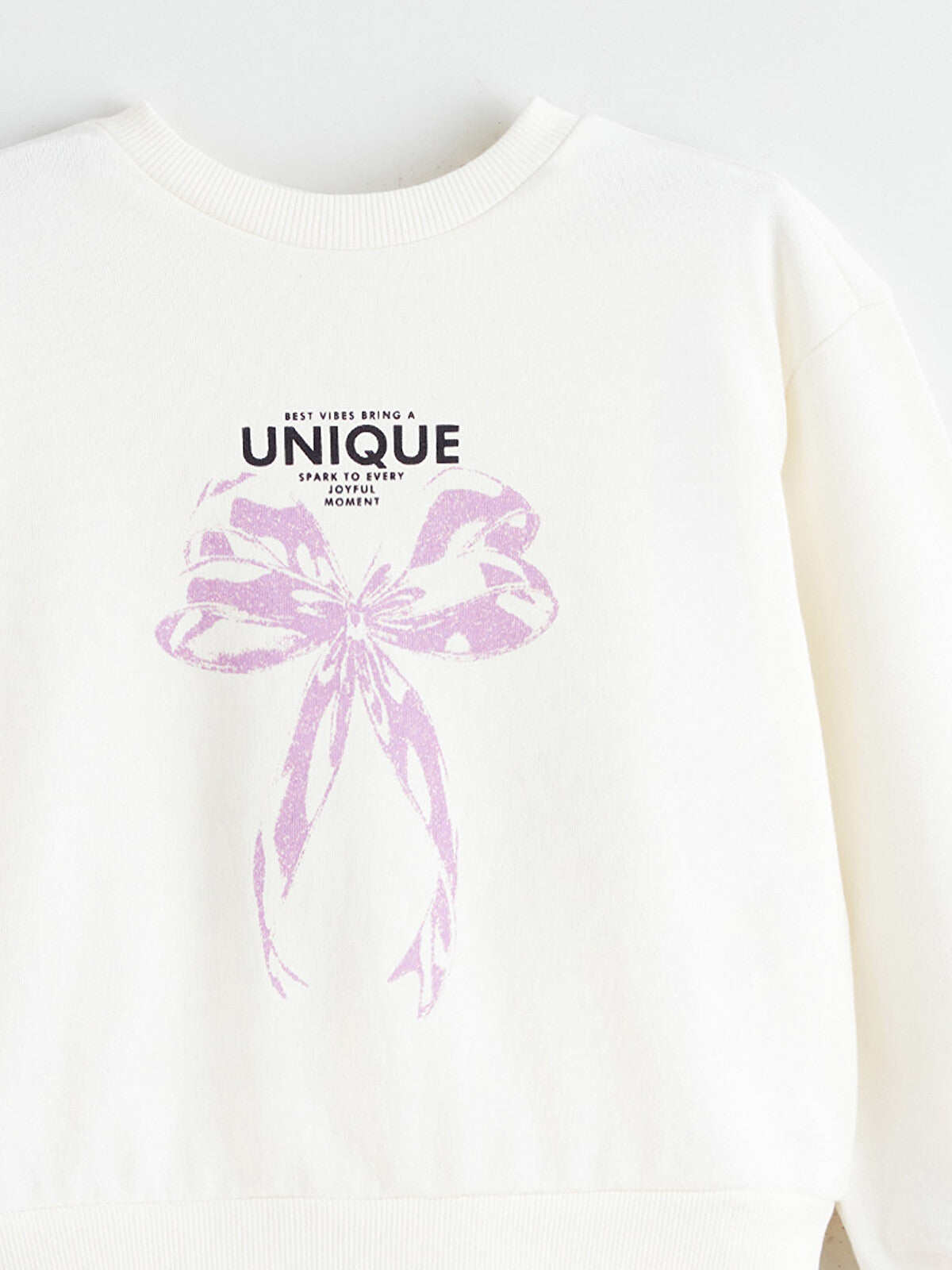 LCW Kids Crew Neck Ribbon Printed Girls' Sweatshirt 9/10 years