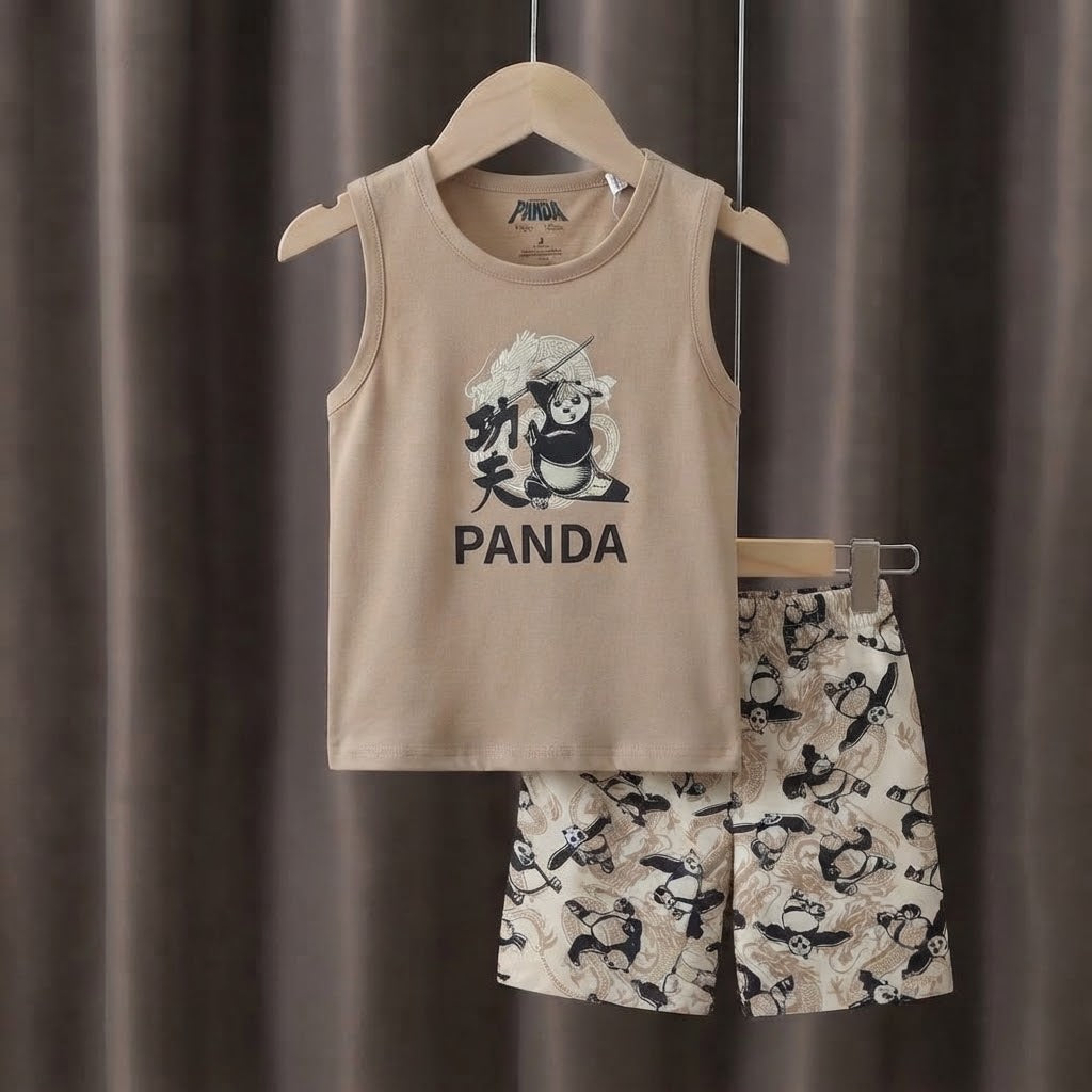 China Imported Panda Printed 2-piece Summer Set  (7/8 Years)Available in stock