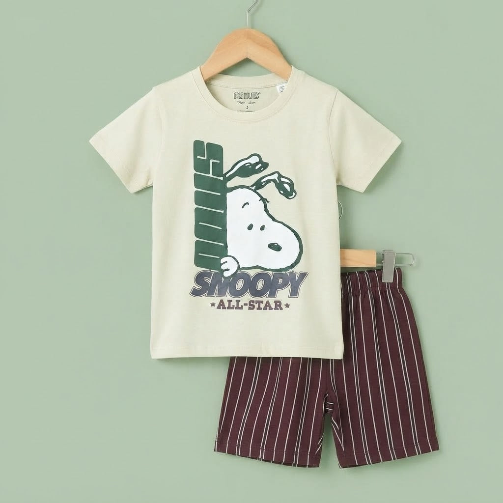China Imported  Printed 2-piece Summer Set T-shirt & Half pant  (7/8 Years)Available in stock