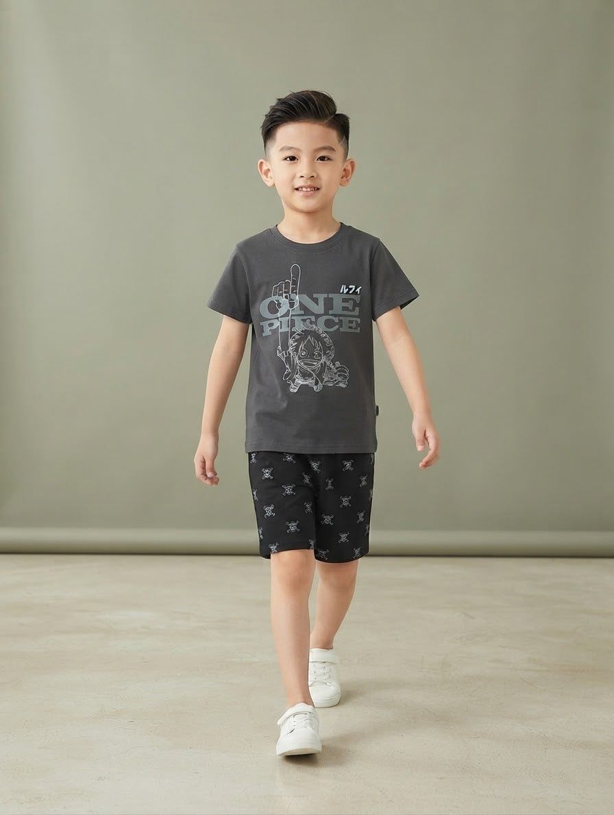 China Imported  Printed 2-piece Summer Set T-shirt & Half pant  (7/8 Years)Available in stock