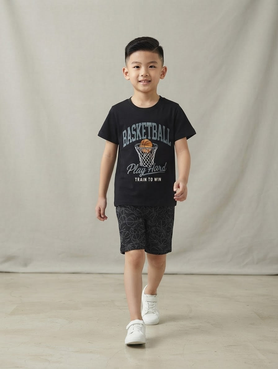 China Imported  Printed 2-piece Summer Set T-shirt & Half pant  (7/8 Years)Available in stock