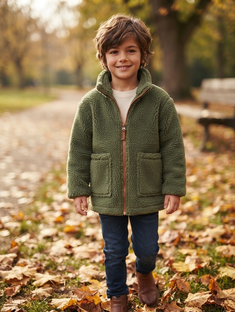 Pilé jacket with double pocket (8-10 years) -Available in Stock